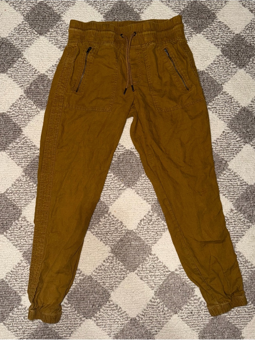 Athleta Mustard Yellow Cabo Linen Jogger